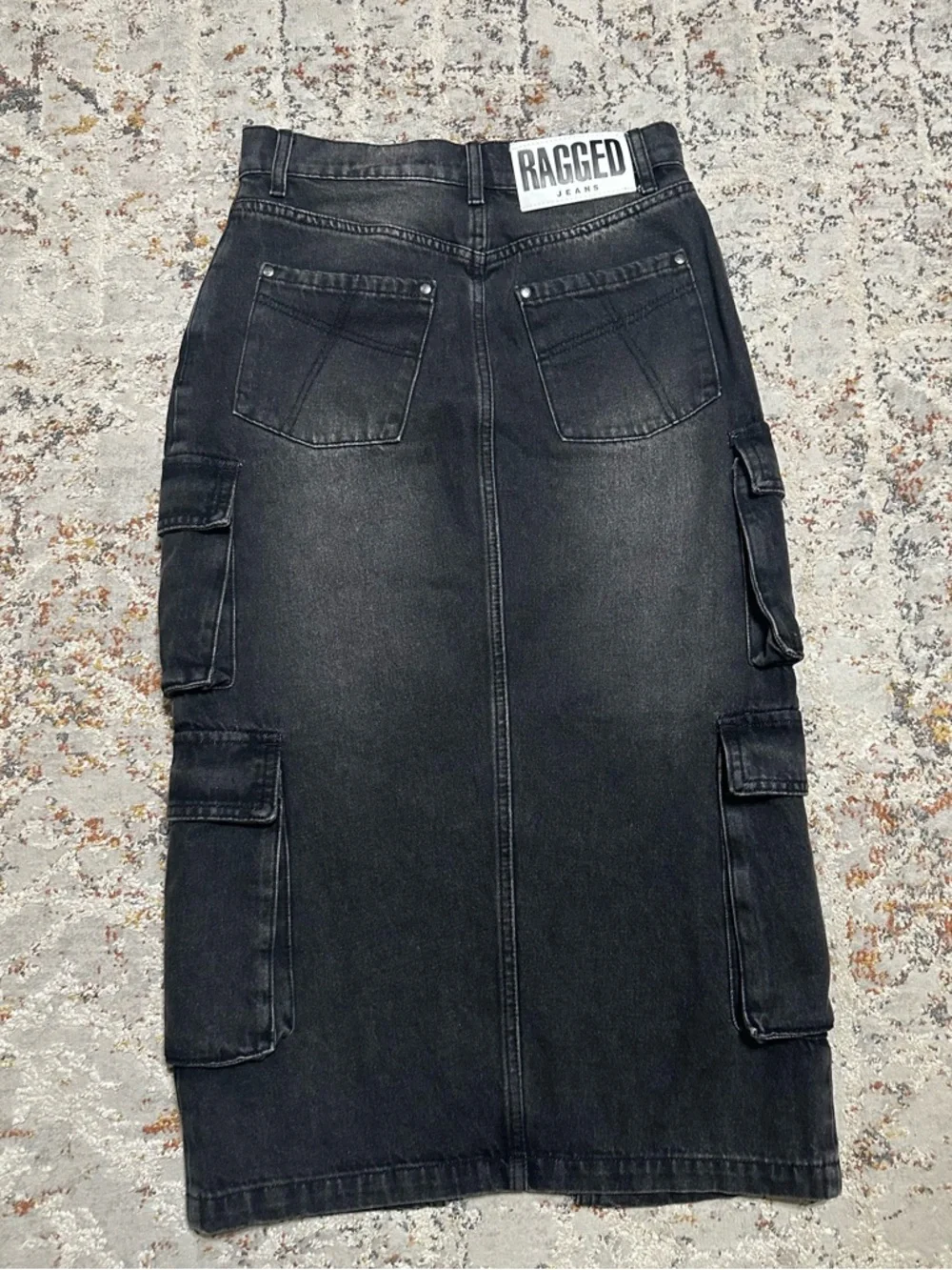 The Ragged Priest Combat Soda Midi Skirt size 4 black/gray